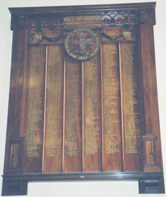 Australasia Bank Honour Roll (351 Collins Street, Melbourne) (First World War)