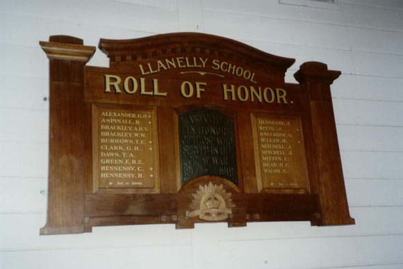 Llanelly School Honour Roll (First World War)
