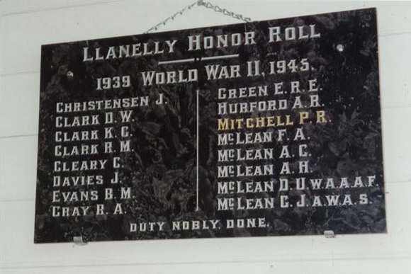 Llanelly School Honour Roll (Second World War)