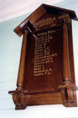 Rheola and District Honour Roll (First World War)