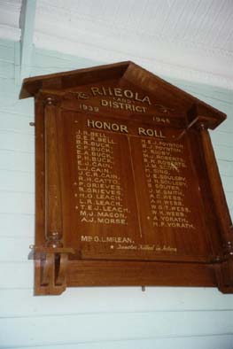 Rheola and District Honour Roll (Second World War)