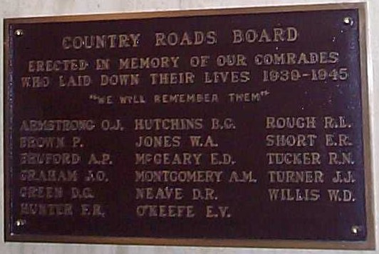 Kew Country Roads Board Honour Roll (Second World War)