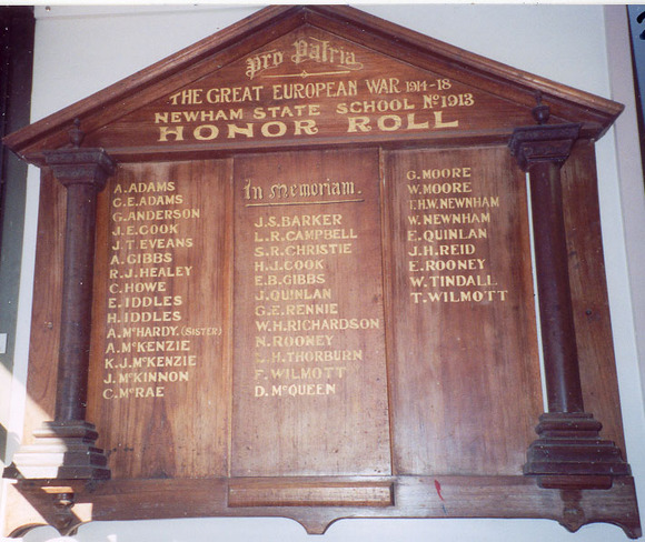 Newham State School Honour Roll (First World War)