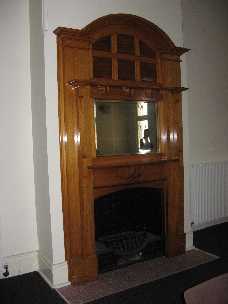 Warragul Railway Station fireplace in former dining room