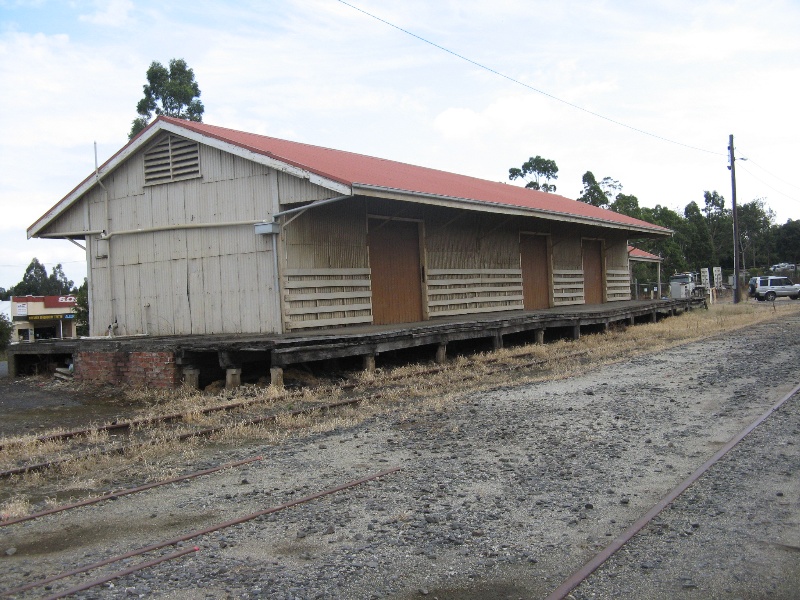 Warragul railway station goods shed from east