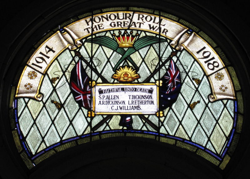 Broughton Church, [formerly Methodist] commemorative window, attributed to Brooks, Robinson &amp; Co. n.d.