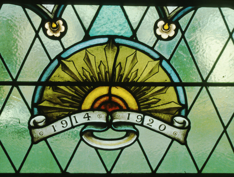 Ballarat Barkly St Uniting Church, detail of AIF Badge, Fisher &amp; Co. 1920