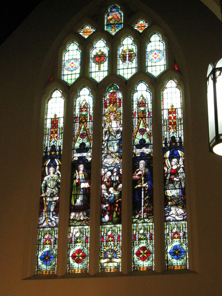 Warrnambool Presbyterian Church, The Crucifixion, St. John, St. Paul, St. Michael and St. Gabriel, William Montgomery 1920