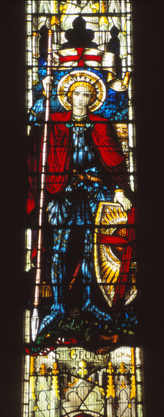 Ballarat St Peters Anglican Church, Crocker memorial, detail of St. George, William Montgomery 1918