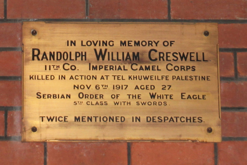 Parkville Trinity College Chapel Cresswell plaque RB