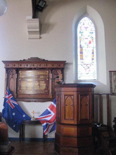 Pulpit and honour board