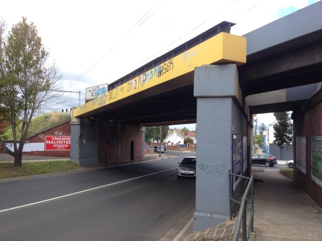 Rail over road bridge Ascot Vale Road