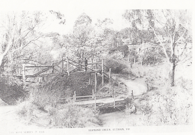Timber Trestle Road Bridge over Diamond Creek Wooden Bridge - Shire of Eltham Heritage Study 1992
