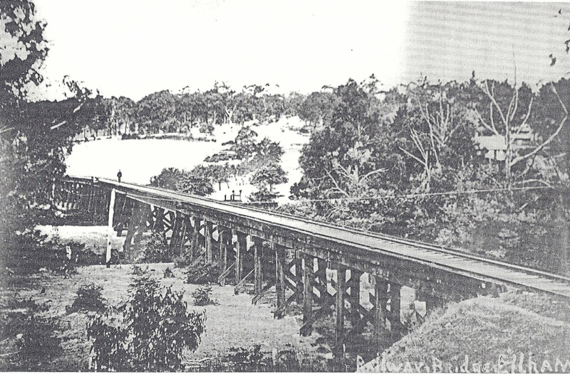 Railway Timber Trestle Bridge, Panther Place Black &amp; White - Shire of Eltham Heritage Study 1992