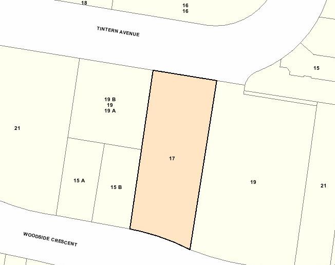 Recommended extent of heritage overlay for 17 Tintern Avenue, Toorak.