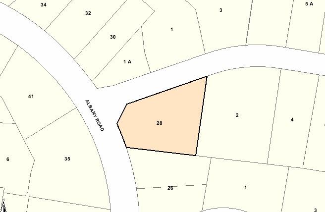 Recommended extent of heritage overlay for 28 Albany Road, Toorak.