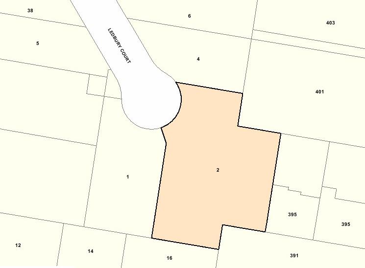 Recommended extent of heritage overlay at 2 Ledbury Court, Toorak.
