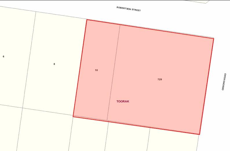 Recommended extent of heritage overlay for 729 Orrong Road, Toorak.