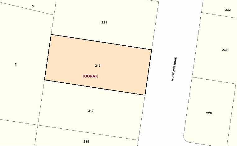 Recommended extent of heritage overlay for 219 St Georges Road, Toorak.
