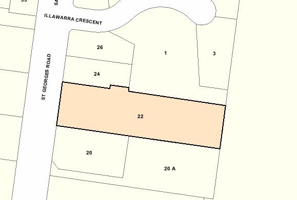 Recommended extent of heritage overlay for 22 St Georges Road, Toorak