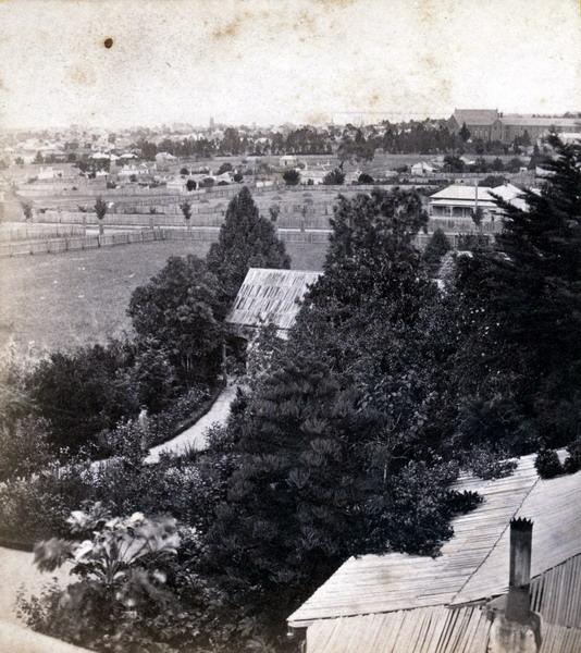 Figure 6: View of part of 'The Fernery' gardens and beyond to Geelong from the look-out, c.1870s. Source: T.J. Washbourne, La Trobe Picture collection, State Library of Victoria, accession H88.14/6.