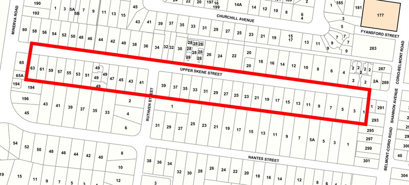 Upper Skene Street Precinct. Source: Interactive Map at Land Channel http://services.land.vic.gov.au/maps/interactive.jsp