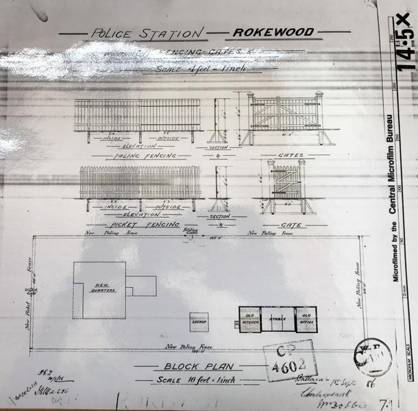 Rokewood Police Station Fence &amp; Site Plan Drawing - PWD