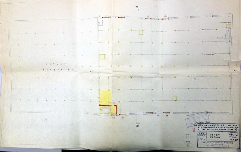 Fig 8. Buchan Laird &amp; Buchan, First Floor Plan, proposed additions to Dennys Lascelles Ltd, 4 May 1953.
