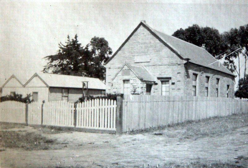 Figure 4: T. Holmes, Ceres Wesleyan Methodist Church and Sunday School, looking from intersection of McCann &amp; Wheatsheaf Streets, c.1930. Source: T.T. Holmes photograph collection, c/o David Rowe.