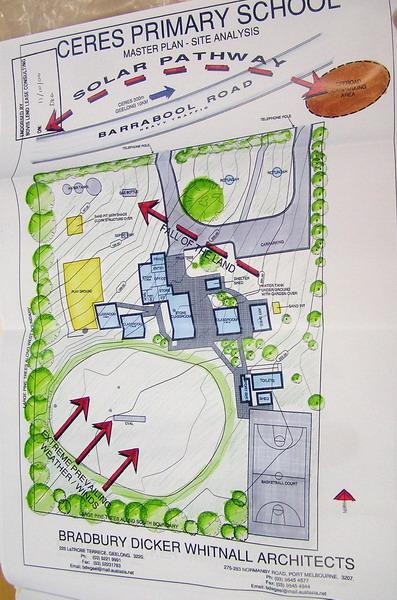 Figure 20: Bradbury Dicker Whitnall Architects, Ceres State School Site Analysis, 2000 . Source: Public Building file VPRS 16963/P1 Unit 293 Public Record Office Victoria.