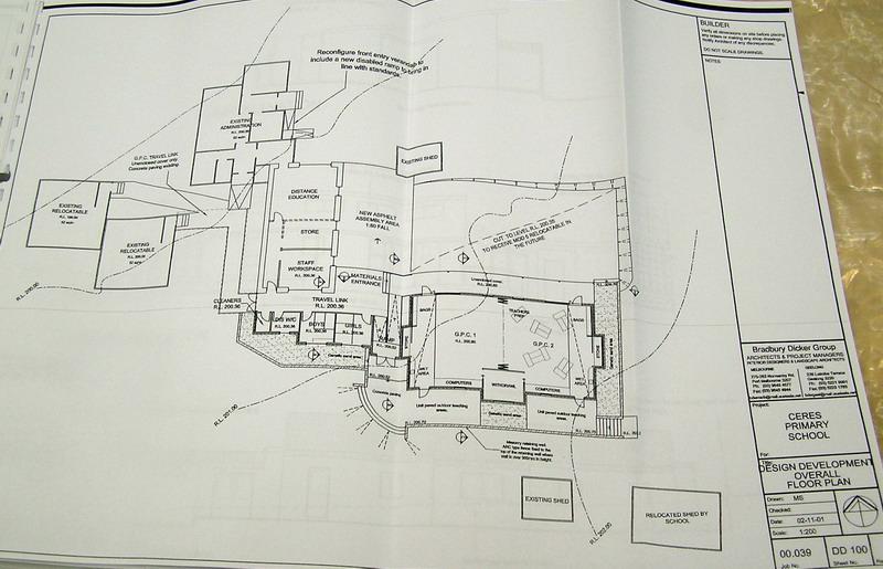 Figure 21: Bradbury Dicker Architects, Ceres State School Design Development Overall Plan, 2001 . Source: Public Building file VPRS 16963/P1 Unit 293 Public Record Office Victoria.