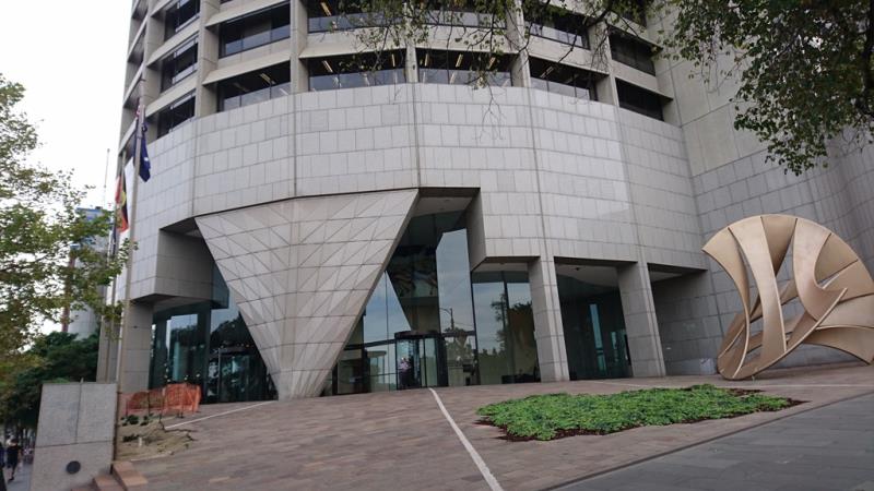 Main external plaza at corner of Spring and Flinders Streets