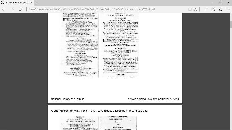 3 and 5 Avondale Road Figure 3 Sale notice, 3 Avondale Road, Armadale, 1903 (Source: Argus, 3 December 1903, p. 2).jpg