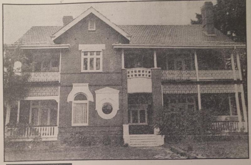 Figure 6. A photo of the house showing the verandah details at this date (SHC, date not known, probably late 20th century).outbuildings and two bungalows to the rear (SCC PF).