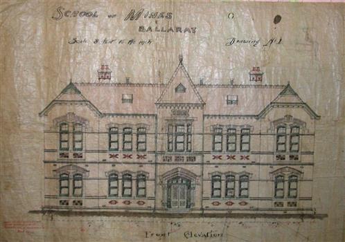 1899, Drawing (front elevation) for Administration Building, former new classrooms building (Building A).jpg