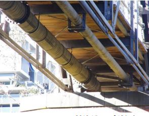 Walmer Street Bridge - pipe from Dight s Falls Scheme suspended under bridge - 2019