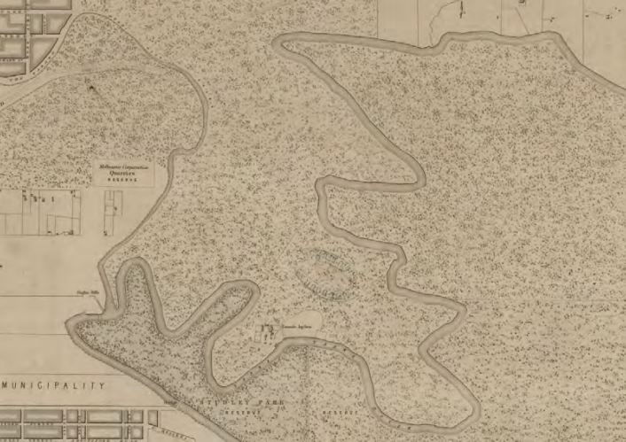 undated - plan showing original location of asylum