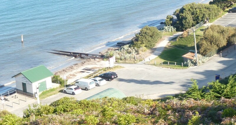 Pier boat ramp from above