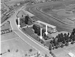 1930s aerial image showing realignment of Station Street