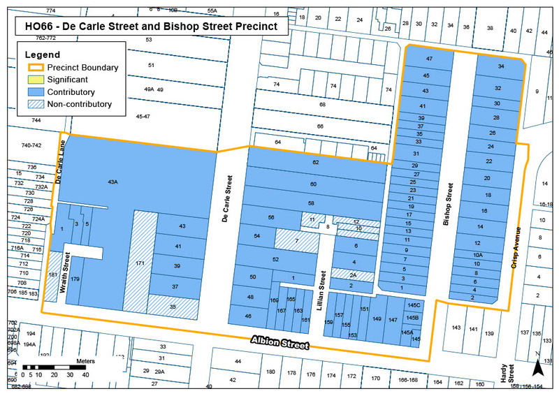 De Carle Street and Bishop Street Precinct Map