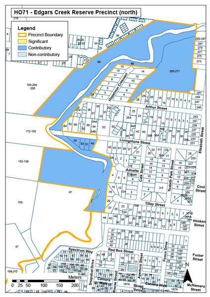 Edgars Creek Reserve Precinct Map (north)