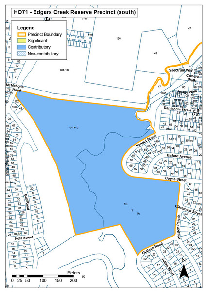 Edgars Creek Reserve Precinct Map (south)