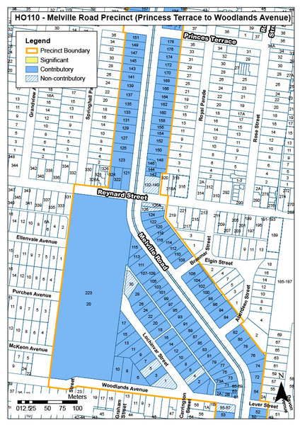 Melville Road Precinct (Princess Terrace to Woodlands Avenue) Map