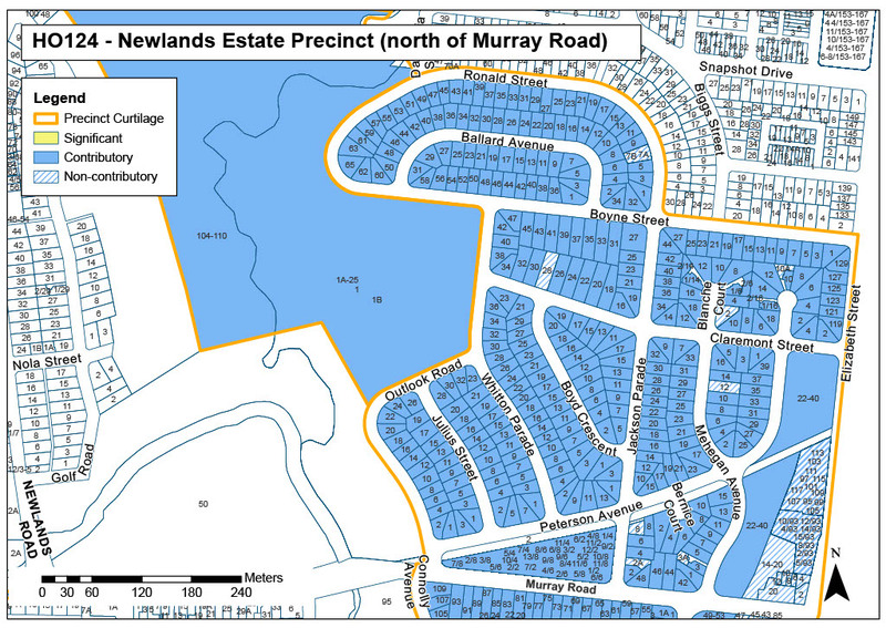 Newlands Estate Precinct Map (north of Murray Road)