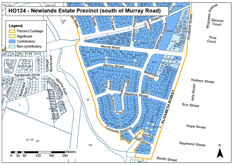 Newlands Estate Precinct Map (south of Murray Road)