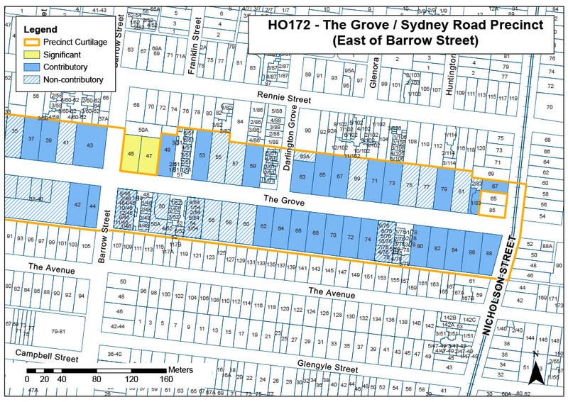 The Grove Sydney Road Precinct Map (East of Barrow)