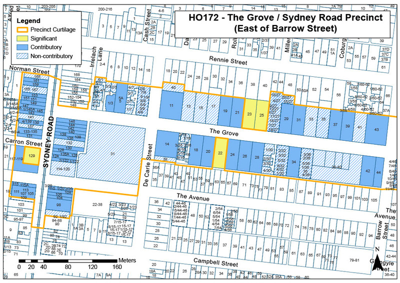 The Grove Sydney Road Precinct Map (West of Barrow)
