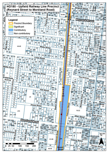 Upfield Railway Line Precinct 2 Map (Reynard Street to Moreland Road)