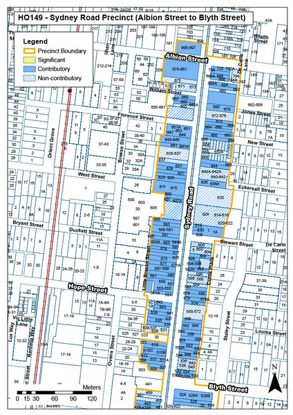 Sydney Road Precinct Map (Albion Street to Blyth Street)