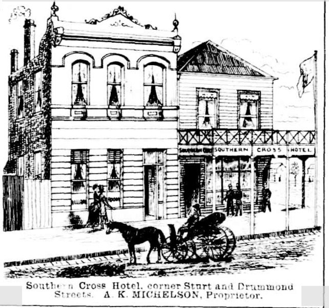 Southern Cross Hotel in 1887 (Ballarat Star, 31 August 1887, p.1)